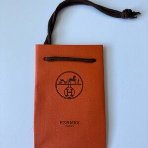 Hermes Orange Paper Shopping Gift Bag Tote Small 6” x 4” New